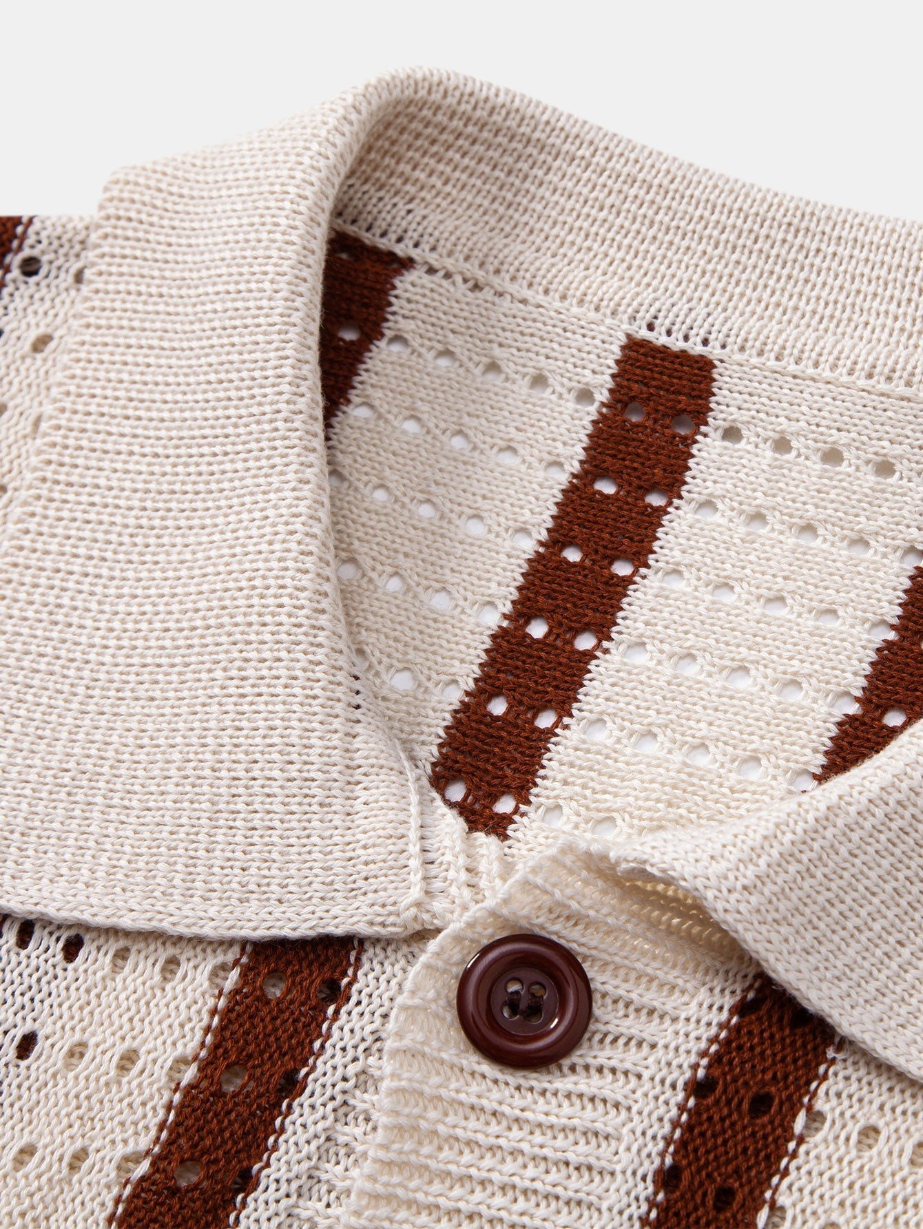 CAMICIA A RIGHE CON OCCHIELLI LAVORATA A MAGLIA
